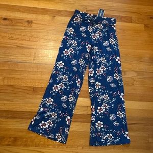 Blue Floral Palazzo Pants